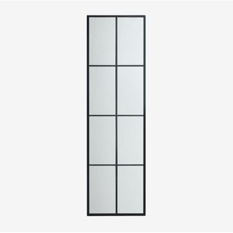 Sklum Sklum - Specchio da parete in metallo effetto finestra (40x130 cm) Rania Nero