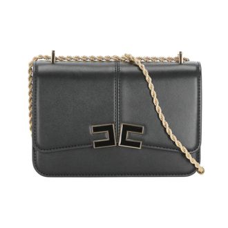 Elisabetta Franchi Shoulder Bag with Logo Detail - female - Elisabetta Franchi - Shoulder Bags - Black - ONE SIZE - Bags