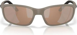 Costa Brine II 59mm Polarized Rectangular Sunglasses in Sand /Copper Silver 580G at Nordstrom