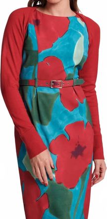 Frances Valentine Emmie Long Sleeve Shrug In Red