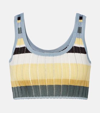 Alaia Ala&iuml;a Striped knitted crop top