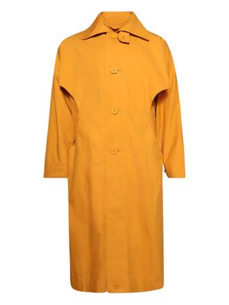 Issey Miyake button belted coat - Orange