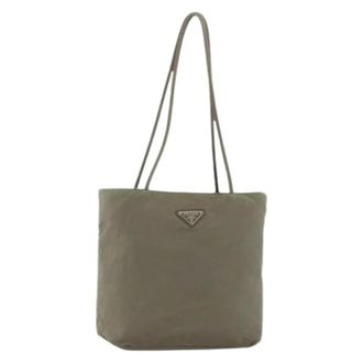Prada Pre-owned Tote Bags, female, Green, Size: ONE SIZE Pre-owned Vintage Nylon Tote Bag