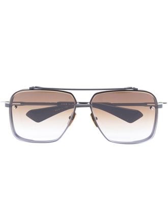 Dita Eyewear navigator frame sunglasses - unisex - Titanium/Acetate - 62 - Grey