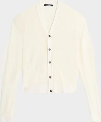 Jacquemus Mens Brode Back-Embroidery Knit Cardigan
