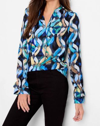 Nic+Zoe Wave Links Top In Blue