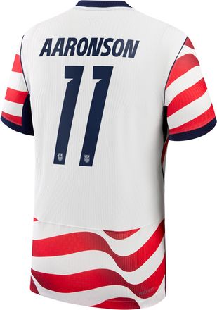 Nike Brenden Aaronson USMNT 2026 Match Home Nike Mens Aero-FIT Soccer Jersey in White | NN203993608-USM