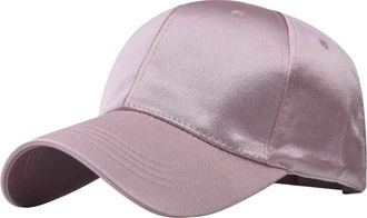 Generic Male Female Neutral Summer Satin Solid Baseball Caps Hat Visors Washable Baseball Cap Men (Pink, One Size)