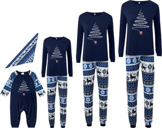 Generic Christmas Pajamas for Family, Matching Family Christmas Pyjamas Set, Fun Couple Matching PJs Set, Printed Xmas Sleepwear Cartoon Cute Nightwear for Wo