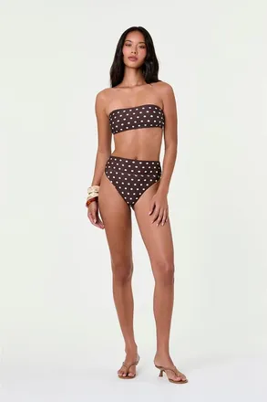 Nicholas Nerida Bandeau Top in Espresso/ivory Polka Dot at Nordstrom, Size X-Small
