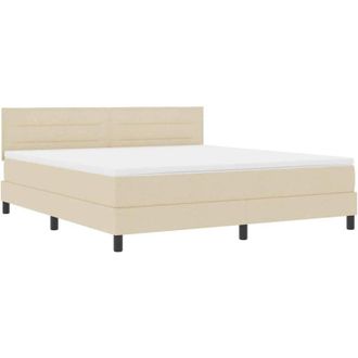 vidaXL Cama Box Spring Con Colch&oacute;n Con Colch&oacute;n Crema 180 X 200 Cm Tela Vidaxl