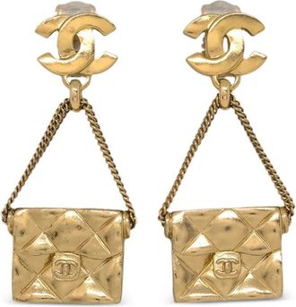 Chanel Orecchini a clip Dangle Handbag 2002 - Oro