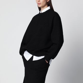Dries Van Noten Felpa nera in misto viscosa