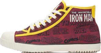 Li-Ning x MARVEL Iron Man Classic Mid Canvas Shoes Dark Red Yellow ALAK089-3