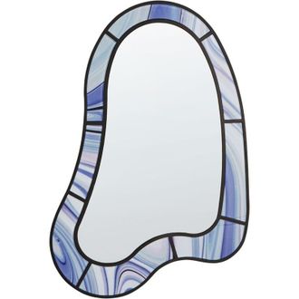 Beliani Beliani - Specchio da parete di forma irregolare e rotonda in vetro viola Montsec