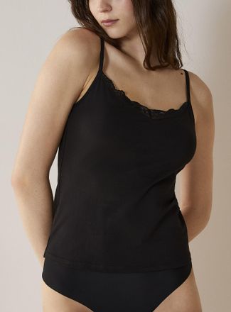 Miiyu Womens Lace-trim fitted Cami Top