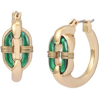 Robert Lee Morris Reconstituted Malachite Huggie Earrings in Green at Nordstrom