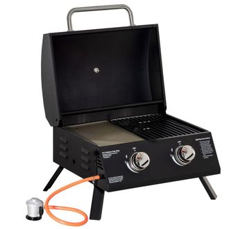 OUTSUNNY Barbacoa de mesa a gas 55x46.5x41 cm negro