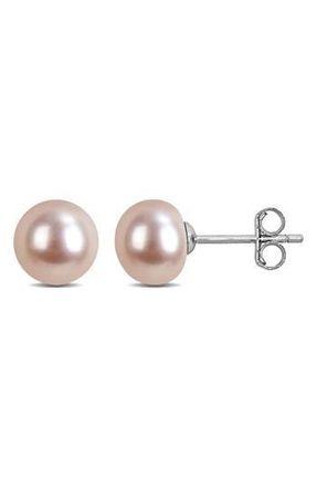 Delmar Cultured Freshwater Pearl Stud Earrings in Pink at Nordstrom Rack
