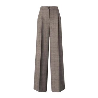 Pinko Pinko - Plumeria Wijde Broek - Dames - Broeken - Bruin - Maat: S Wol