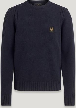 Belstaff Watch Crewneck Jumper Mens Lambswool Dark Ink Size 2XL
