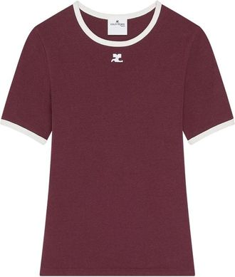 Courr&egrave;ges Signature Contrast T-Shirt-Donna