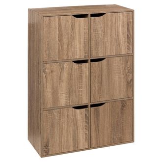 5five Simply Smart 5five Simply Smart - Estanter&iacute;a Mix N Modul Efecto Madera Natural Con 6 Puertas - 5five