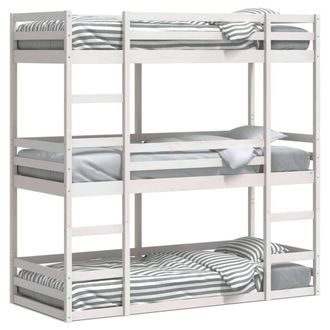 Berkfield Home Triple Bunk Bed without Mattress White 90x200 cm Solid Wood Pine