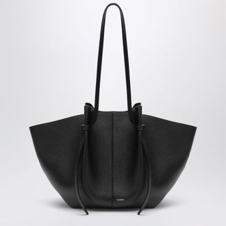 Yuzefi Large Mochi Bag in Black Pebble-Grained Leather