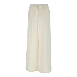 Sun 68 Wide Trousers, female, White, Size: M Wide Leg Linen Jogger