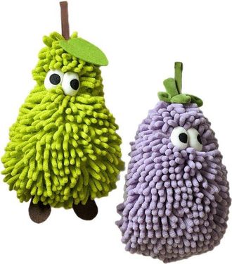 OEM 2 Toallas Colgantes De Chenilla, Toalla Suave Y Esponjosa Con Dise&ntilde;o De Frutas Para Cocina Y Ba&ntilde;o, Pa&ntilde;o De Limpieza De Secado R&aacute;pido (morado)