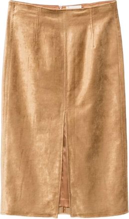 Forte_Forte Gonna in seta con spacchi sul davanti - Marrone