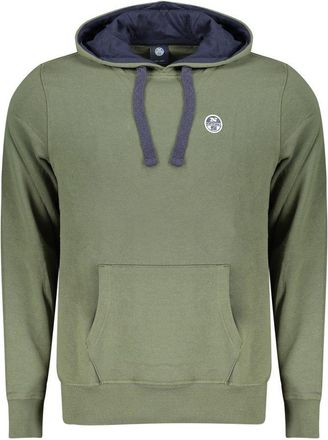 North Sails Mens Hoodie Drawstring Kangaroo Pocket - Sage Green Cotton - Size Medium