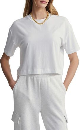 Varley Venice Easy Cotton Blend Crop T-Shirt in White at Nordstrom, Size X-Large