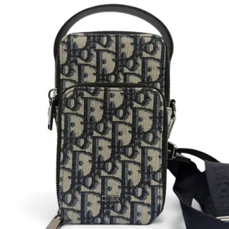 Dior Beige Canvas Leather Pouch Shoulder Bag (Pre-Owned)