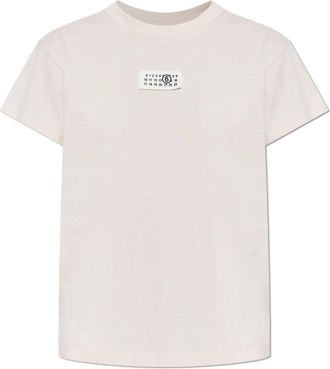 Maison Margiela Logo T-Shirt - Dames - T-shirts - Roze - XS - Katoen - Tops