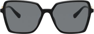Versace 57mm Gradient Square Sunglasses in Black /Dark Grey at Nordstrom
