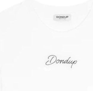 Dondup T-shirt met ronde hals en contrasterend logo borduursel - Dames - T-shirts - Wit - L - Tops