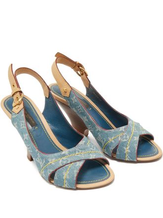 Louis Vuitton Sandali denim con cinturino posteriore - Blu