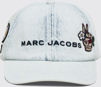 Marc Jacobs Cappello da baseball in denim di cotone con logo ricamato