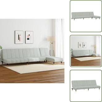 vidaXL Divano multifunzionale - vidaXL Set di Divani 2 pz Grigio Chiaro in Velluto - Letto a sdraio