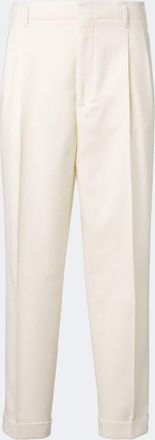 Brunello Cucinelli Pleated wool and cotton straight pants