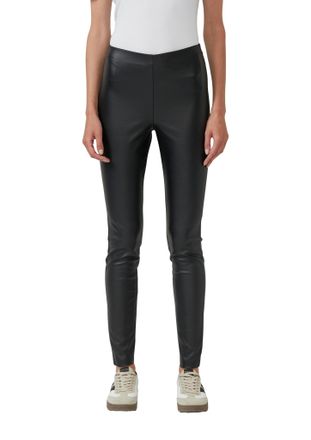 s.Oliver Leggings S.OLIVER, Damen, Gr. 34, N-Gr, schwarz, Web, Obermaterial: 100% Polyester, unifarben, regular fit lang, Hosen Leggings, mit elastischem Bund