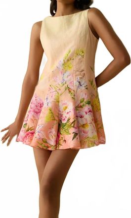 Hemant & Nandita Avya Skater Dress In Yellow