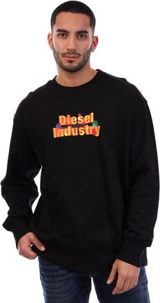 Diesel Heren S-Macs Sweatshirt met ronde hals (Zwart)