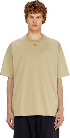 Diesel Relaxed cotton T-shirt with Oval D embroidery - T-Shirts - Man - Beige