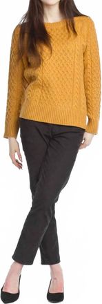 Papillon Cable Knit Sweater In Mustard
