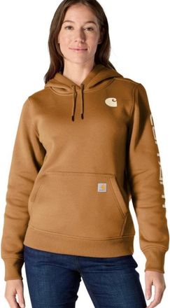 Carhartt Work in Progress Iconic Clarksburg Hoodie Womens Brown Fleece Kangaroo Pockets JAX1772