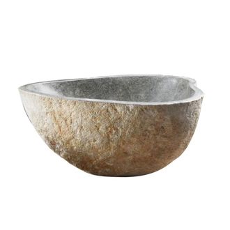 Tikamoon Lavabo de piedra de r&iacute;o an. 34 cm