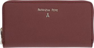 Patrizia Pepe Essenti&euml;le Portemonnee met Ritsluiting - Dames - Portefeuilles - Bruin - ONE Size - Leer - Accessoires